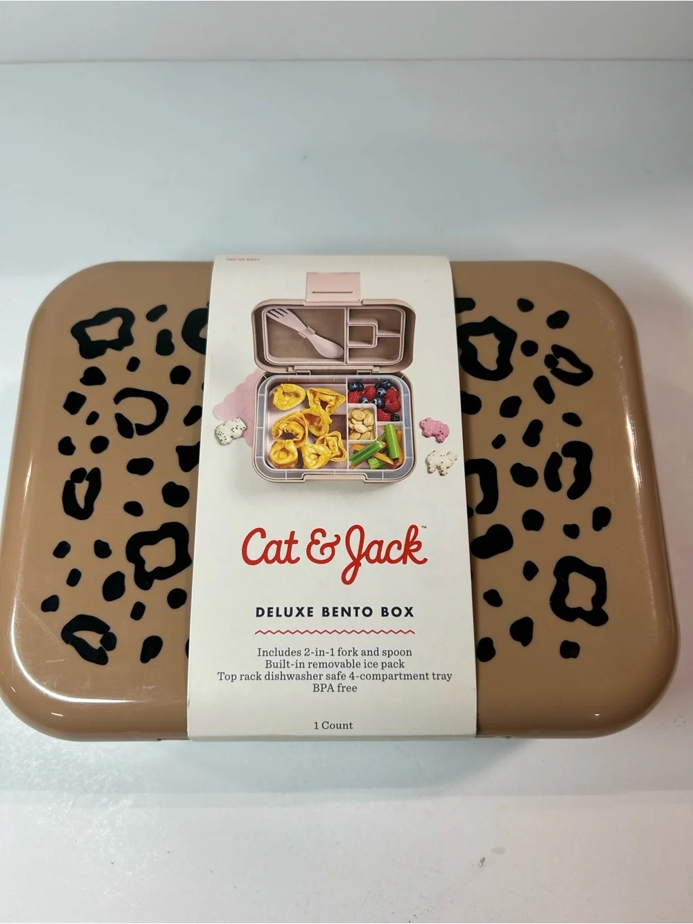 NEW Cat & Jack Leopard Print Lunch Bag and Bento Box